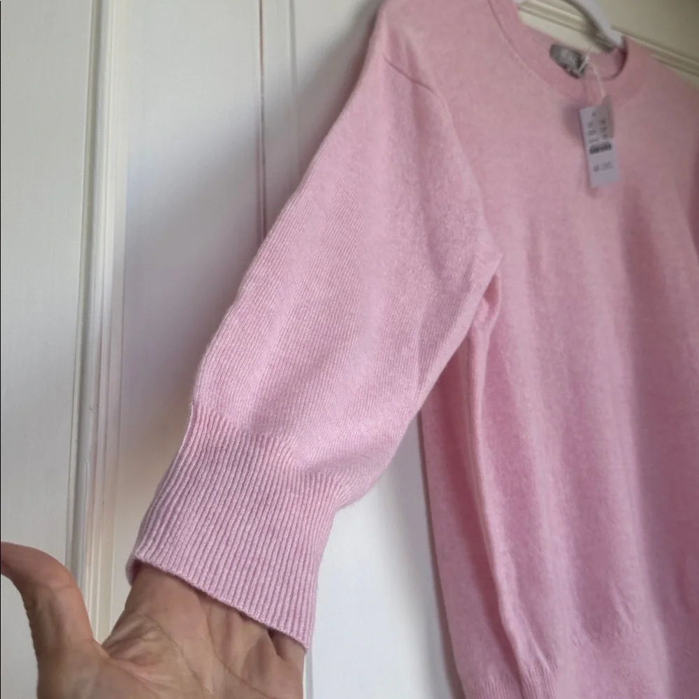 NEW With Tag J. Crew Soft Pink Cashmere Crewneck Sweater